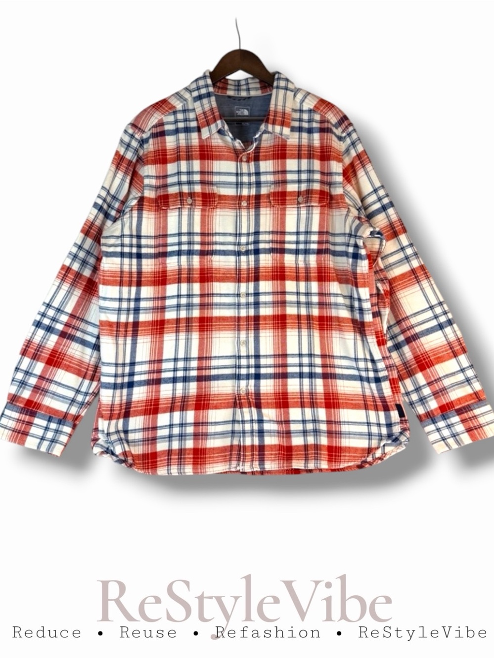 THE NORTH FACE Men’s Size XL Shirt Plaid Flannel Long Sleeve Button Down